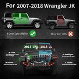 Running Boards Fits For 07 - 18 Jeep Wrangler JK 4 Doors Black Powder Coated Side Steps - Fab Heavy Parts