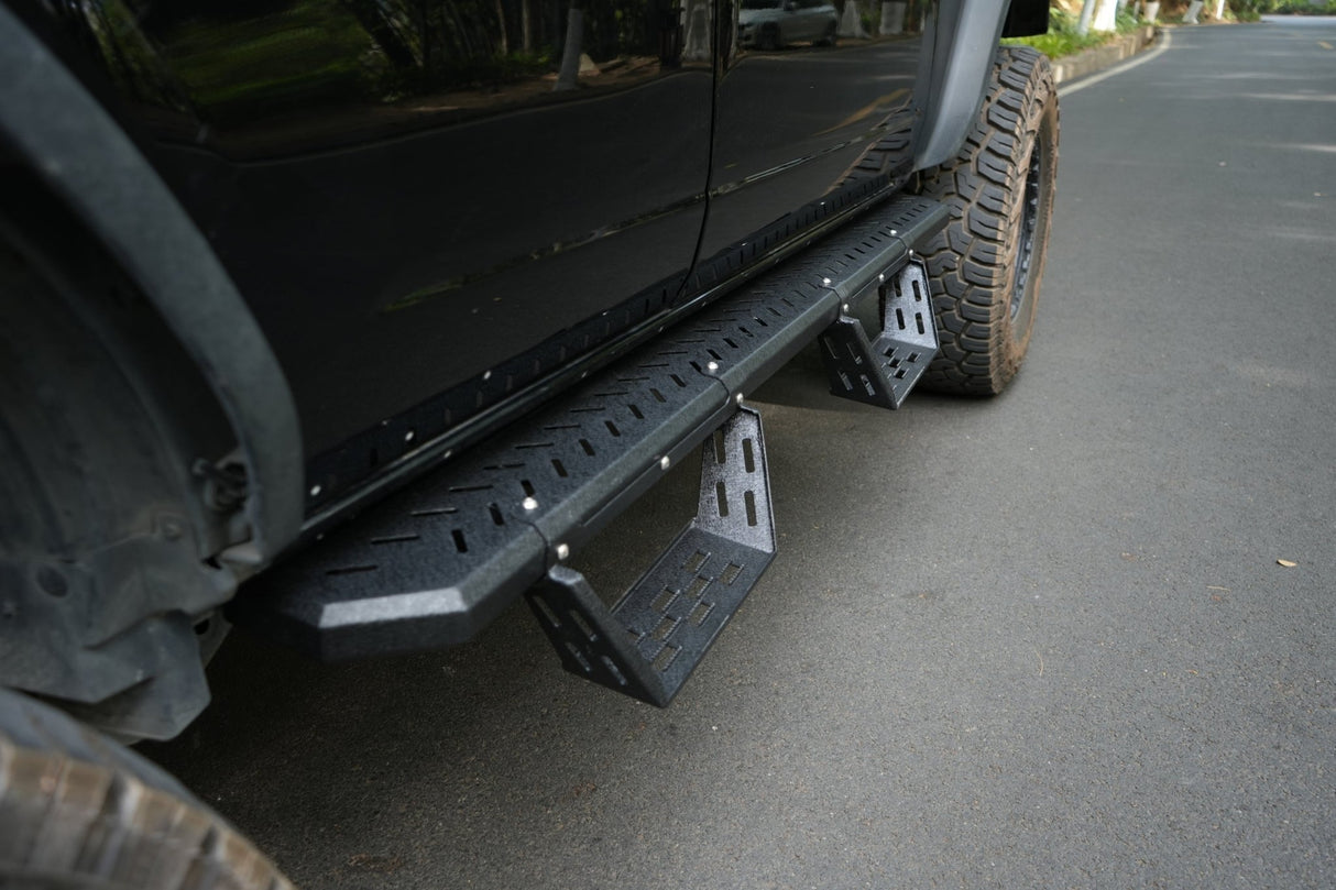 Running Boards Fits for Ford Bronco 4 Door 2021 - 2024 (Not Fit for Sport) Two Stairs Side Steps Anti - Slip Drop Down Rock Sliders Step Bars - Fab Heavy Parts