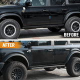 Running Boards Fits for Ford Bronco 4 Door 2021 - 2024 (Not Fit for Sport) Two Stairs Side Steps Anti - Slip Drop Down Rock Sliders Step Bars - Fab Heavy Parts
