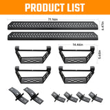 Running Boards Fits for Ford Bronco 4 Door 2021 - 2024 (Not Fit for Sport) Two Stairs Side Steps Anti - Slip Drop Down Rock Sliders Step Bars - Fab Heavy Parts