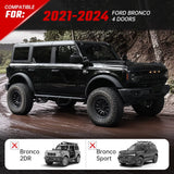 Running Boards Fits for Ford Bronco 4 Door 2021 - 2024 (Not Fit for Sport) Two Stairs Side Steps Anti - Slip Drop Down Rock Sliders Step Bars - Fab Heavy Parts