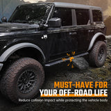 Running Boards Fits for Ford Bronco 4 Door 2021 - 2024 (Not Fit for Sport) Two Stairs Side Steps Anti - Slip Drop Down Rock Sliders Step Bars - Fab Heavy Parts