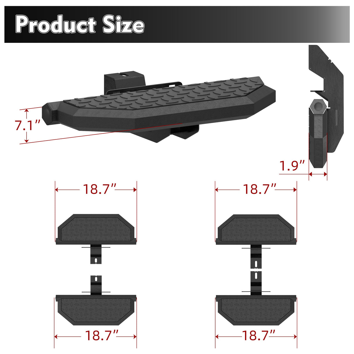 Running Boards For 2018 - 2025 Jeep Wrangler JL 2020 - 2025 Jeep Gladiator JT 4 Doors - Fab Heavy Parts