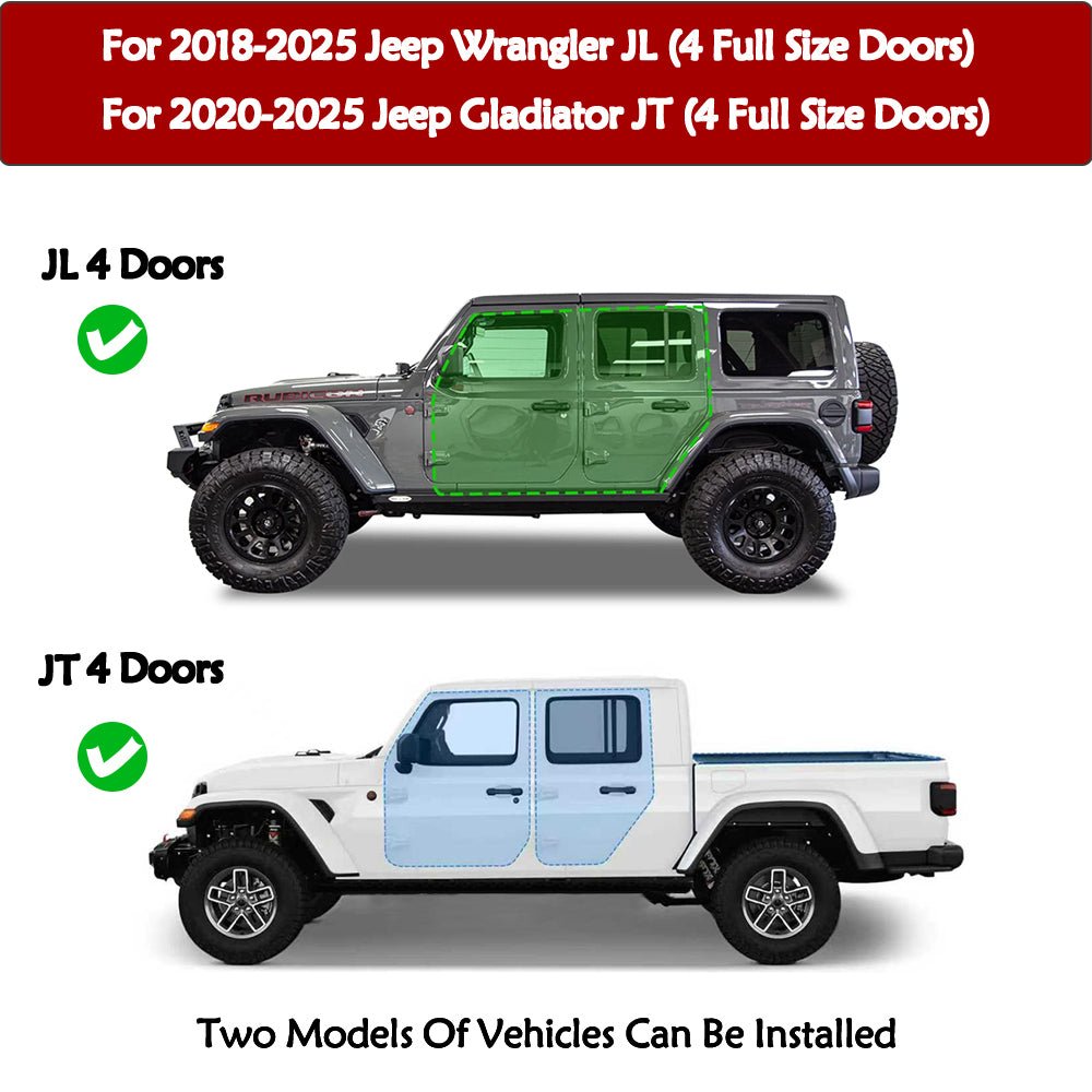 Running Boards For 2018 - 2025 Jeep Wrangler JL 2020 - 2025 Jeep Gladiator JT 4 Doors - Fab Heavy Parts