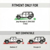 Running Boards with Two Stairs Design All - Steel Build Bolt - on Side Steps Compatible with 2018 - 2026 Jeep Wrangler JL 4 Doors Black Powder Coated Nerf Bar - Fab Heavy Parts