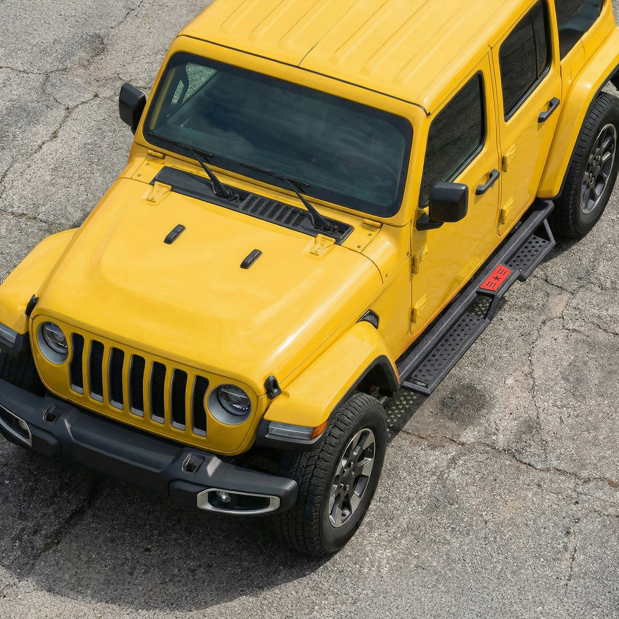 Running Boards with Two Stairs Design All - Steel Build Bolt - on Side Steps Compatible with 2018 - 2026 Jeep Wrangler JL 4 Doors Black Powder Coated Nerf Bar - Fab Heavy Parts