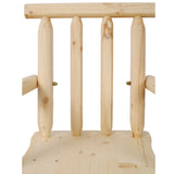 Rustic Bar Stool Fir Wood Construction Chair Backrest Footrest Wide Armrest 4 - Foot - Light Brown - Fab Heavy Parts