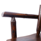 Rustic Bar Stool Fir Wood Construction Chair with Footrest Wide Armrest 4 - Foot - Brown - Fab Heavy Parts