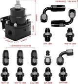 EFI Fuel Pressure Regulator Kit - 0-100 psi Adjustable with Gauge & 6AN Fittings