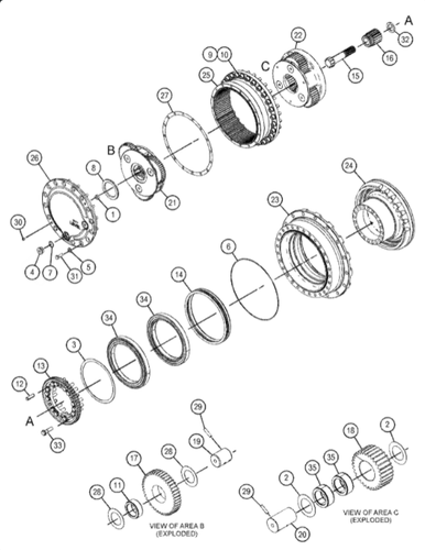 Sun Gear 333-2989 for Caterpillar 323 Travel Reduction