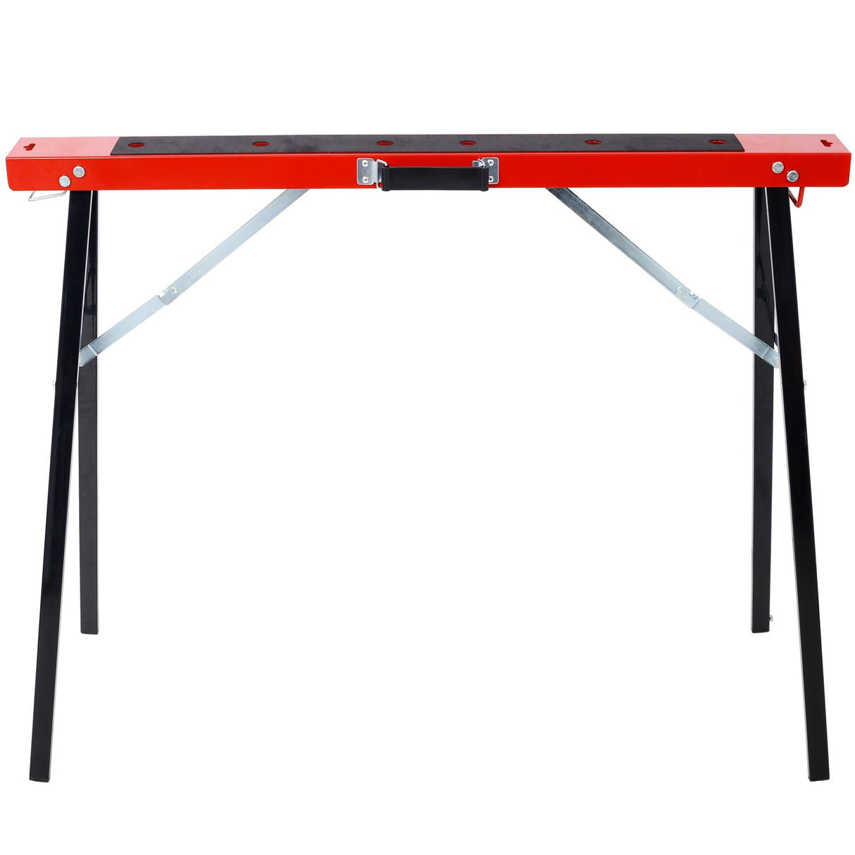 Saw Horses 2 Pack Folding Portable Work Horse with Fast Open Legs for Garage Workshop Fully Assembled - red&black - Fab Heavy Parts