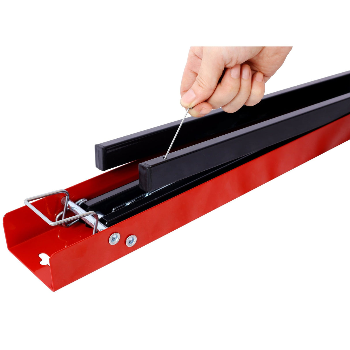 Saw Horses 2 Pack Folding Portable Work Horse with Fast Open Legs for Garage Workshop Fully Assembled - red&black - Fab Heavy Parts