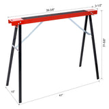 Saw Horses 2 Pack Folding Portable Work Horse with Fast Open Legs for Garage Workshop Fully Assembled - red&black - Fab Heavy Parts