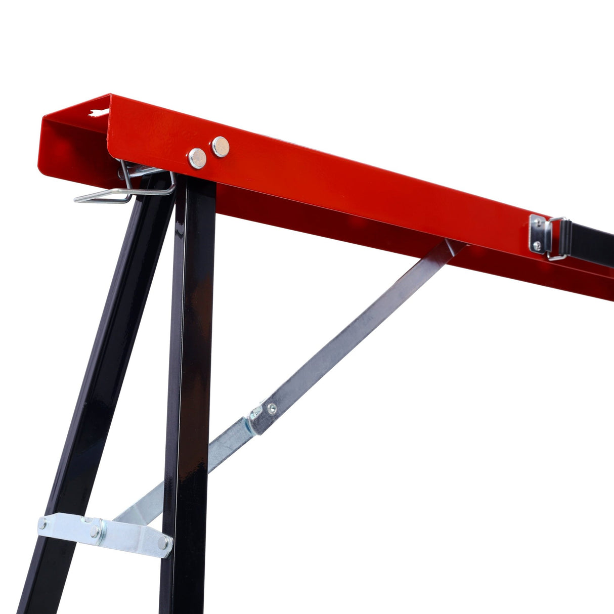 Saw Horses 2 Pack Folding Portable Work Horse with Fast Open Legs for Garage Workshop Fully Assembled - red&black - Fab Heavy Parts