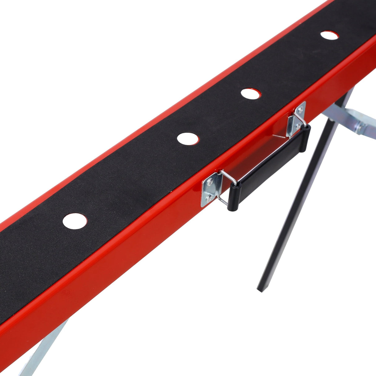 Saw Horses 2 Pack Folding Portable Work Horse with Fast Open Legs for Garage Workshop Fully Assembled - red&black - Fab Heavy Parts