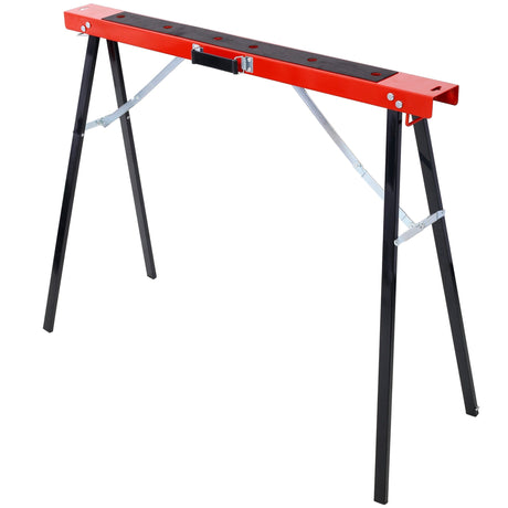 Saw Horses 2 Pack Folding Portable Work Horse with Fast Open Legs for Garage Workshop Fully Assembled - red&black - Fab Heavy Parts
