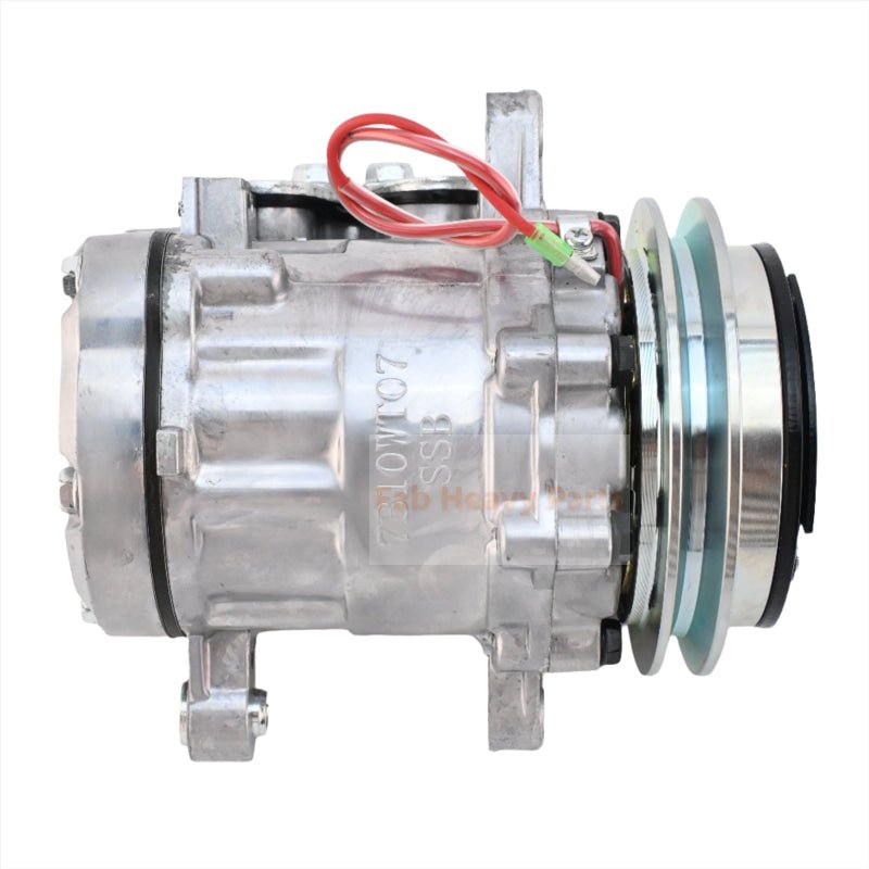 SD7B10 A/C Compressor 4615804 Fits for Hitachi ZX27U - 3 ZX29U - 3 ZX30U - 3 ZX33U - 3 ZX35U - 3 ZX38U - 3 ZX40U - 3 ZX48U - 3 ZX50U - 3 John Deere 35G 35D 27D 50D 50G Excavator - Fab Heavy Parts