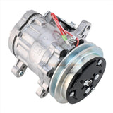 SD7B10 A/C Compressor 4615804 Fits for Hitachi ZX27U - 3 ZX29U - 3 ZX30U - 3 ZX33U - 3 ZX35U - 3 ZX38U - 3 ZX40U - 3 ZX48U - 3 ZX50U - 3 John Deere 35G 35D 27D 50D 50G Excavator - Fab Heavy Parts