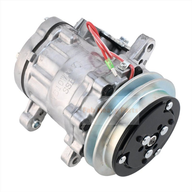 SD7B10 A/C Compressor 4615804 Fits for Hitachi ZX27U - 3 ZX29U - 3 ZX30U - 3 ZX33U - 3 ZX35U - 3 ZX38U - 3 ZX40U - 3 ZX48U - 3 ZX50U - 3 John Deere 35G 35D 27D 50D 50G Excavator - Fab Heavy Parts