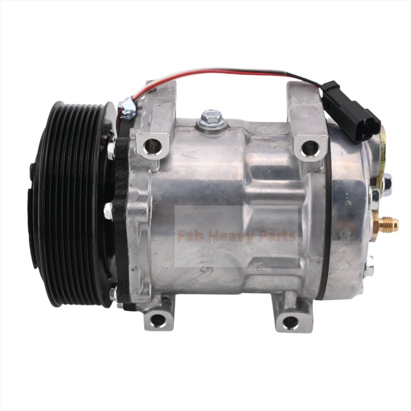 SD7H15 A/C Compressor 338 - 9098 3389098 Fits for Caterpillar CAT Engine C4.4 Backhoe Loader 416F 420F 428F 430F 432F 434F 444F 450F - Fab Heavy Parts