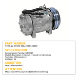 SD7H15 A/C Compressor 4709 Fits for ford New Holland FW20 TW5 TW15 TW25 TW35 7710 7740 7810 7910 8000 8210 8530 8630 8700 8730 8830 9030 9710 - Fab Heavy Parts
