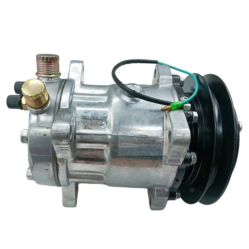 SD7H15 A/C Compressor FF200866 Fits for John Deere 2054 2554 2154D 2454D 2954D 3754D Hitachi ZAXIS210F - 3 ZAXIS240F - 3 ZAXIS290F - 3 ZAXIS370F - 3 ZAXIS200F ZAXIS250F - Fab Heavy Parts