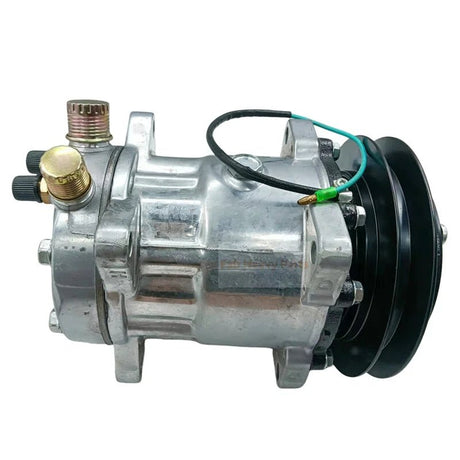 SD7H15 A/C Compressor FF200866 Fits for John Deere 2054 2554 2154D 2454D 2954D 3754D Hitachi ZAXIS210F - 3 ZAXIS240F - 3 ZAXIS290F - 3 ZAXIS370F - 3 ZAXIS200F ZAXIS250F - Fab Heavy Parts