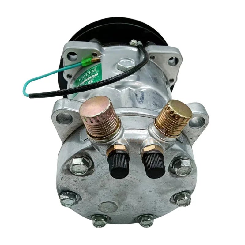 SD7H15 A/C Compressor FF200866 Fits for John Deere 2054 2554 2154D 2454D 2954D 3754D Hitachi ZAXIS210F - 3 ZAXIS240F - 3 ZAXIS290F - 3 ZAXIS370F - 3 ZAXIS200F ZAXIS250F - Fab Heavy Parts