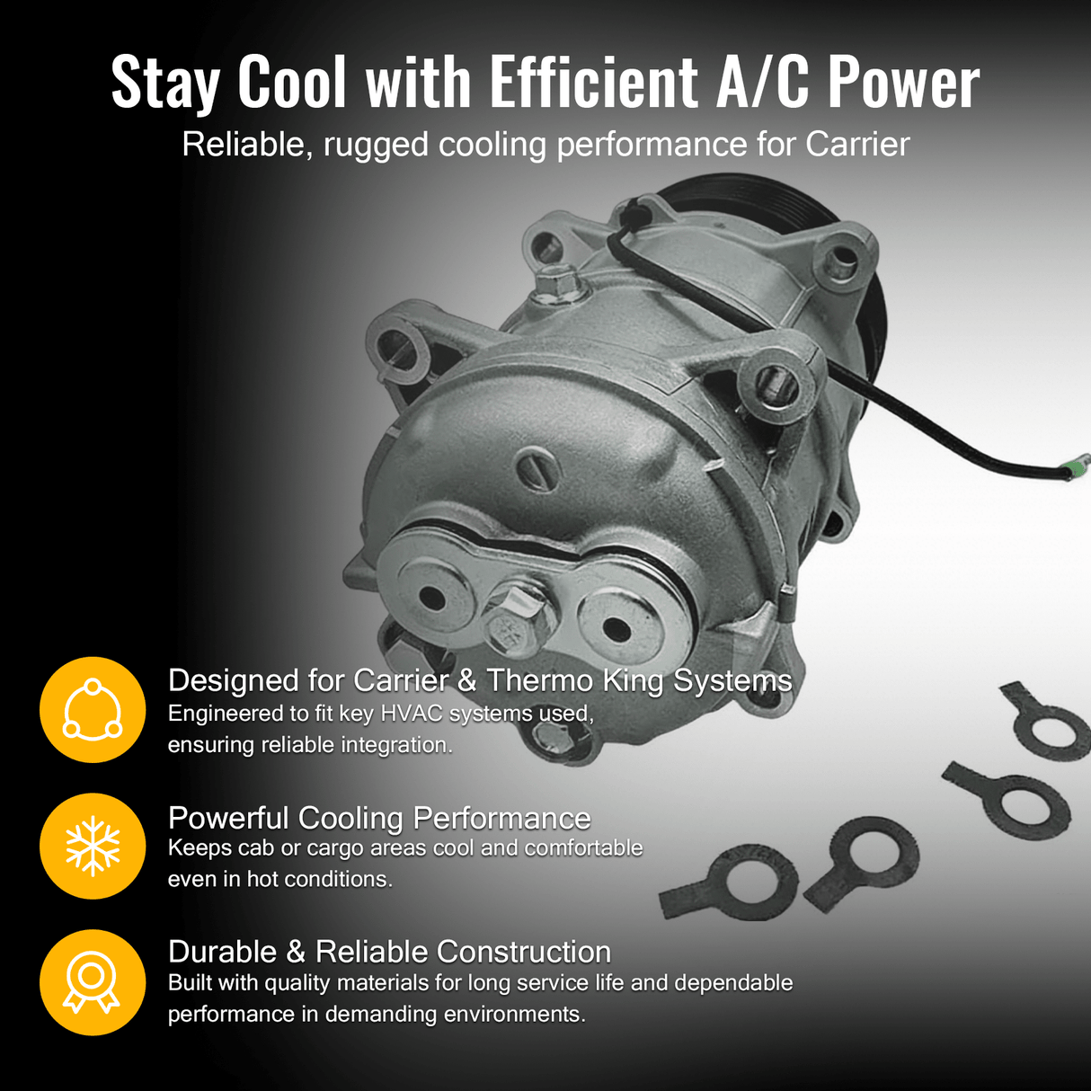 Seltec TM16 A/C Compressor 18 - 10158 - 02 102 - 667 Fits for Carrier Thermo King - Fab Heavy Parts