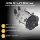 Seltec TM16 TM - 16HS A/C Compressor 448 - 46011 Fits for Shuttle Bus 502 - 220A 103 - 56011 - Fab Heavy Parts