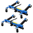 Set of 2 Car Dolly Hydraulic Tire Jack With Foot Pedal Lift 1,500Lbs - Blue - Fab Heavy Parts