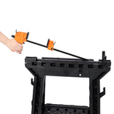 Set of 2 Folding Clamping Sawhorse Heavy Duty Clamping Sawhorse 2200 LBS Load Capacity - Fab Heavy Parts