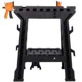Set of 2 Folding Clamping Sawhorse Heavy Duty Clamping Sawhorse 2200 LBS Load Capacity - Fab Heavy Parts