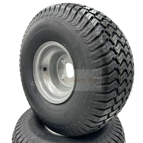Set of 2 - Silver Tire 20x10.00 - 8 Lawn Mower Tire and Rim (Compatible with Husqvarna) - Fab Heavy Parts