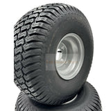 Set of 2 Silver Tire 20x10.00 - 8 Lawn Mower Tire and Rim Fits for Husqvarna - Fab Heavy Parts