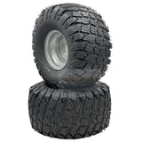 Set of 2 - Silver Tire 20x10.00 - 8 Reaper Turf Wheel Assembly - Fab Heavy Parts