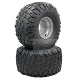 Set of 2 - Silver Tire 20x10.00 - 8 Reaper Turf Wheel Assembly - Fab Heavy Parts