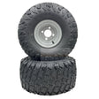 Set of 2 - Silver Tire 20x10.00 - 8 Reaper Turf Wheel Assembly - Fab Heavy Parts