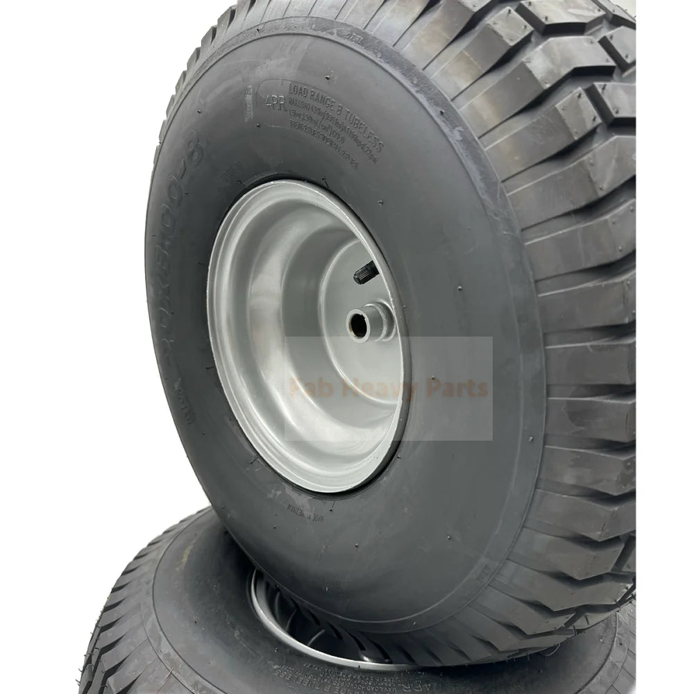Set of 2 - Silver Tire 20x8.00 - 8 Lawn Mower Tire with Rim - Fits on 3/4 Inch Axle - Fab Heavy Parts