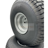 Set of 2 - Silver Tire 20x8.00 - 8 Lawn Mower Tire with Rim - Fits on 3/4 Inch Axle - Fab Heavy Parts