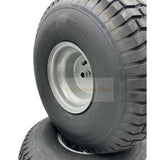 Set of 2 Silver Tire 20x8.00 - 8 Lawn Mower Tire with Rim Fits on 3/4 Inch Axle - Fab Heavy Parts
