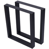 Set of 2 Square Table Legs 28"X24" Wide Metal Table Legs Heavy Duty Steel - Fab Heavy Parts