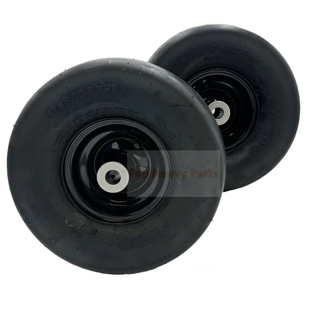 Set of 2 - Tire 12x6.00 - 5 2 Ply Smooth Tire & Wheel Assembly - Fab Heavy Parts