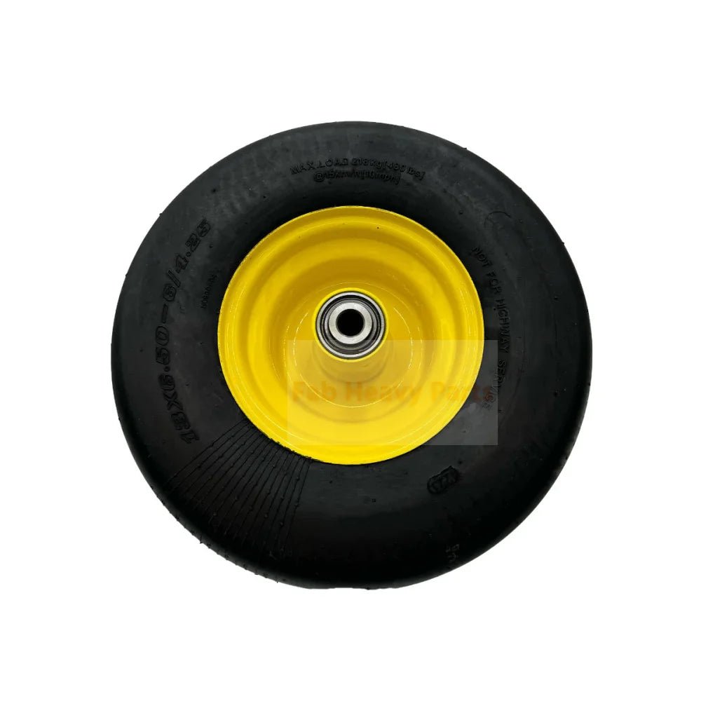 Set of 2 Tire 13x6.50 - 6 Flat Free 5/8 Axle Wheel Replaces TCA19309 - Fab Heavy Parts