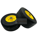 Set of 2 - Tire 13x6.50 - 6 Flat Free 5/8 Axle Wheel Replaces TCA19309 - Fab Heavy Parts