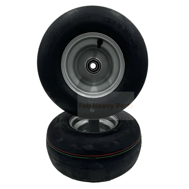 Set of 2 Tire 13x6.50 - 6 Wheels Fits for Hustler 604717 - Fab Heavy Parts