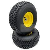 Set of 2 - Tire 15x6.00 - 6 Lawn Mower Tire and Rim - 3/4 Inch Axle - Super Turf - Fab Heavy Parts