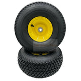 Set of 2 - Tire 15x6.00 - 6 Lawn Mower Tire and Rim - 3/4 Inch Axle - Super Turf - Fab Heavy Parts
