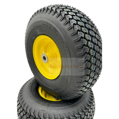 Set of 2 - Tire 15x6.00 - 6 Lawn Mower Tire and Rim - 3/4 Inch Axle - Super Turf - Fab Heavy Parts