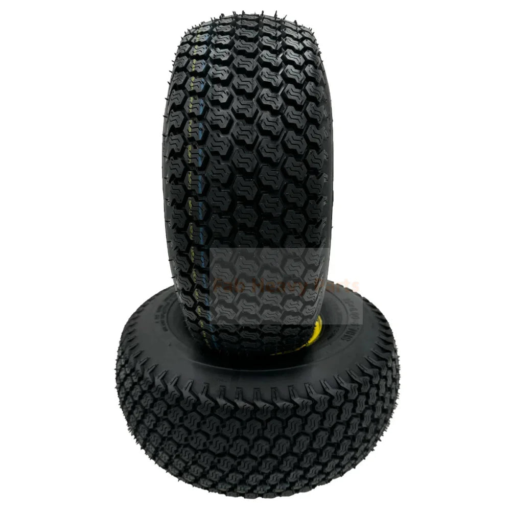 Set of 2 - Tire 15x6.00 - 6 Lawn Mower Tire and Rim - 3/4 Inch Axle - Super Turf - Fab Heavy Parts